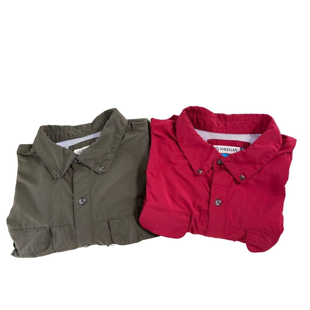 Magellan Outdoors Fish Gear Mens Large Relaxed Fit Fishing Shirt Lot of 2